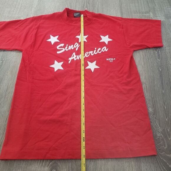 Vintage 90s 1995 MBMA Sing America Size Medium Short Sleeve Shirt Made In USA - Picture 8 of 8